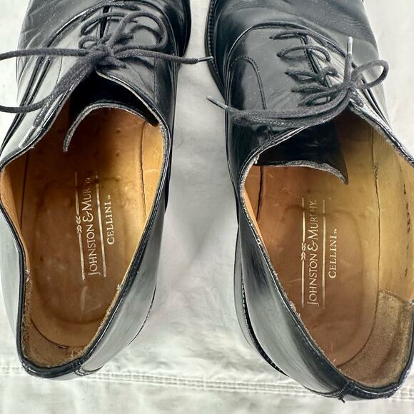 Johnston & Murphy Men's 10M 10 Black Leather Cellini Lace Up Dress Shoes *READ - Picture 4 of 7